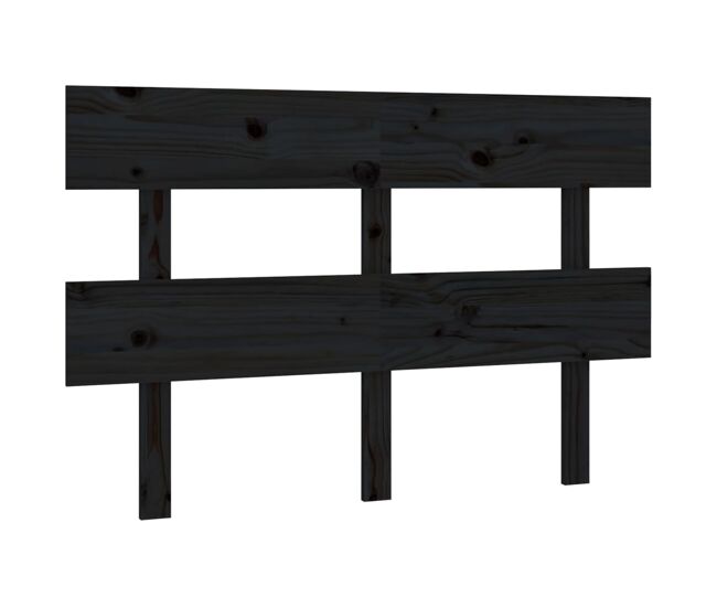 Vidaxl cabecero de cama madera maciza de pino negro 124x3x81 cm