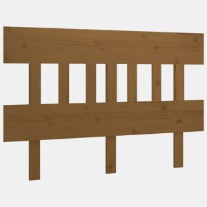 vidaXL Cabeceira de cama 203,5x3x81 cm pinho maciço castanho mel
