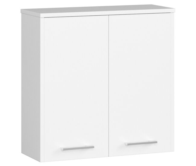 Armario colgante de baño akord fin blanco 60 cm 2 puertas frente en color blanco 2 estantes 60x22,5x60 cm