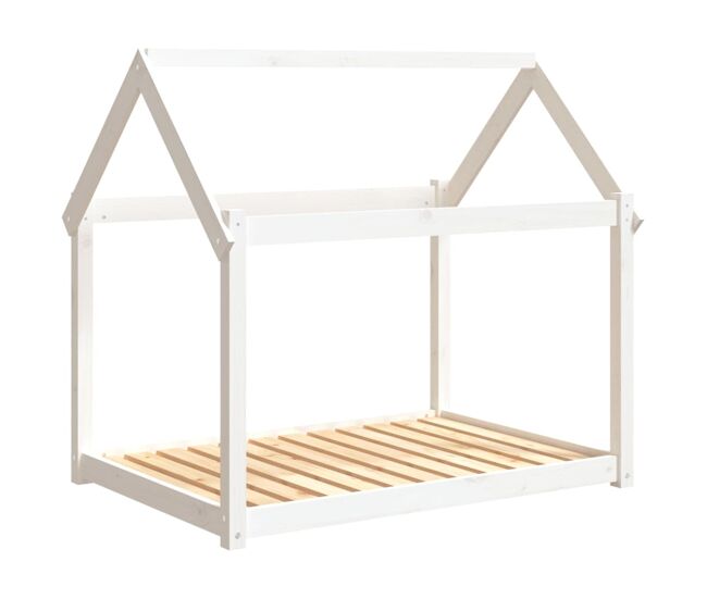 Vidaxl cama para perros madera maciza de pino blanco 111x80x100 cm