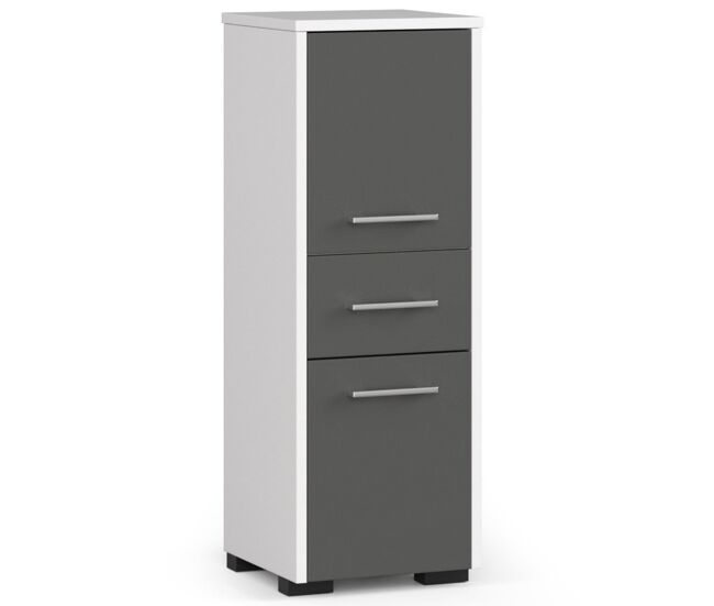 Columna de baño akord fin roble sonoma 30 cm 2 puertas 1 cajón frente en color roble sonoma 3 estantes 30x30x85 cm