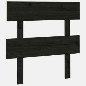 vidaXL Cabeceira de cama 93,5x3x81 cm pinho maciço preto