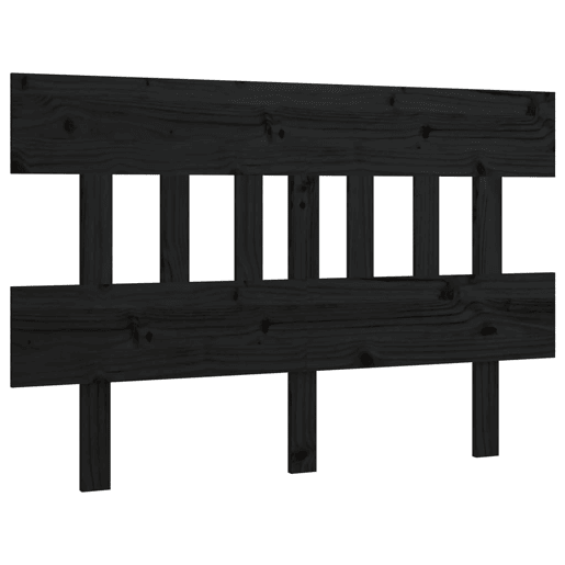 vidaXL Cabeceira de cama 183,5x3x81 cm pinho maciço preto