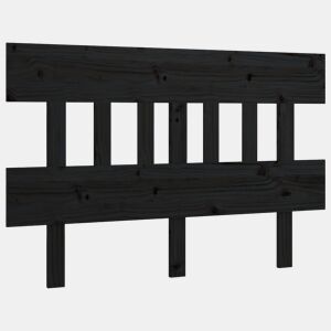 vidaXL Cabeceira de cama 203,5x3x81 cm pinho maciço preto