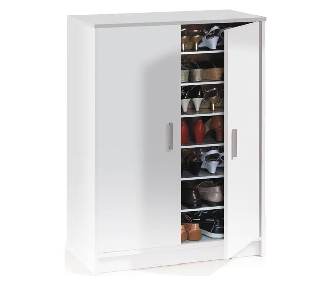 Armário multiuso com 2 portas com efeito madeira