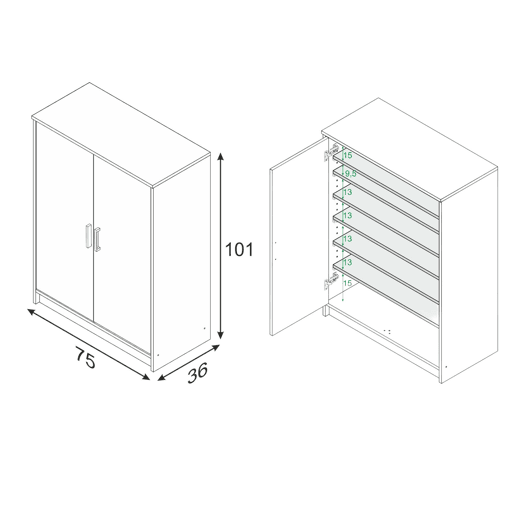 Armário multiuso com 2 portas com efeito madeira Armário multiuso com 2 portas com efeito madeira