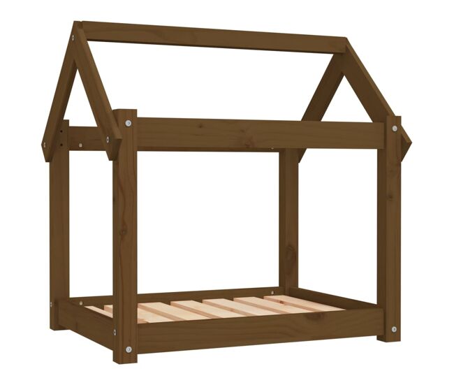 Vidaxl cama para perros madera maciza pino marrón miel 71x55x70 cm