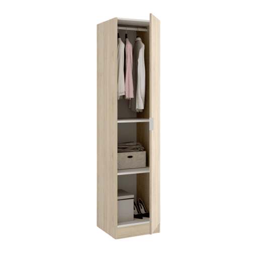 Guarda-roupa de 1 porta efeito madeira