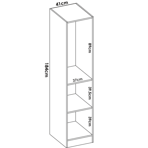 Guarda-roupa de 1 porta efeito madeira