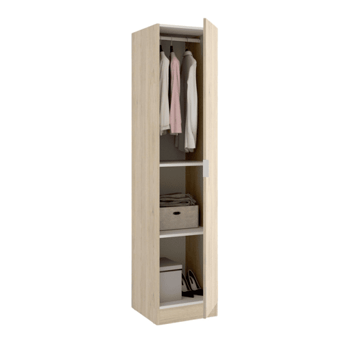 Guarda-roupa de 1 porta efeito madeira