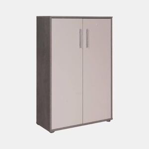 Armário multiuso com 2 portas com efeito madeira