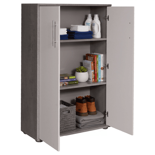Armário multiuso com 2 portas com efeito madeira Armário multiuso com 2 portas com efeito madeira