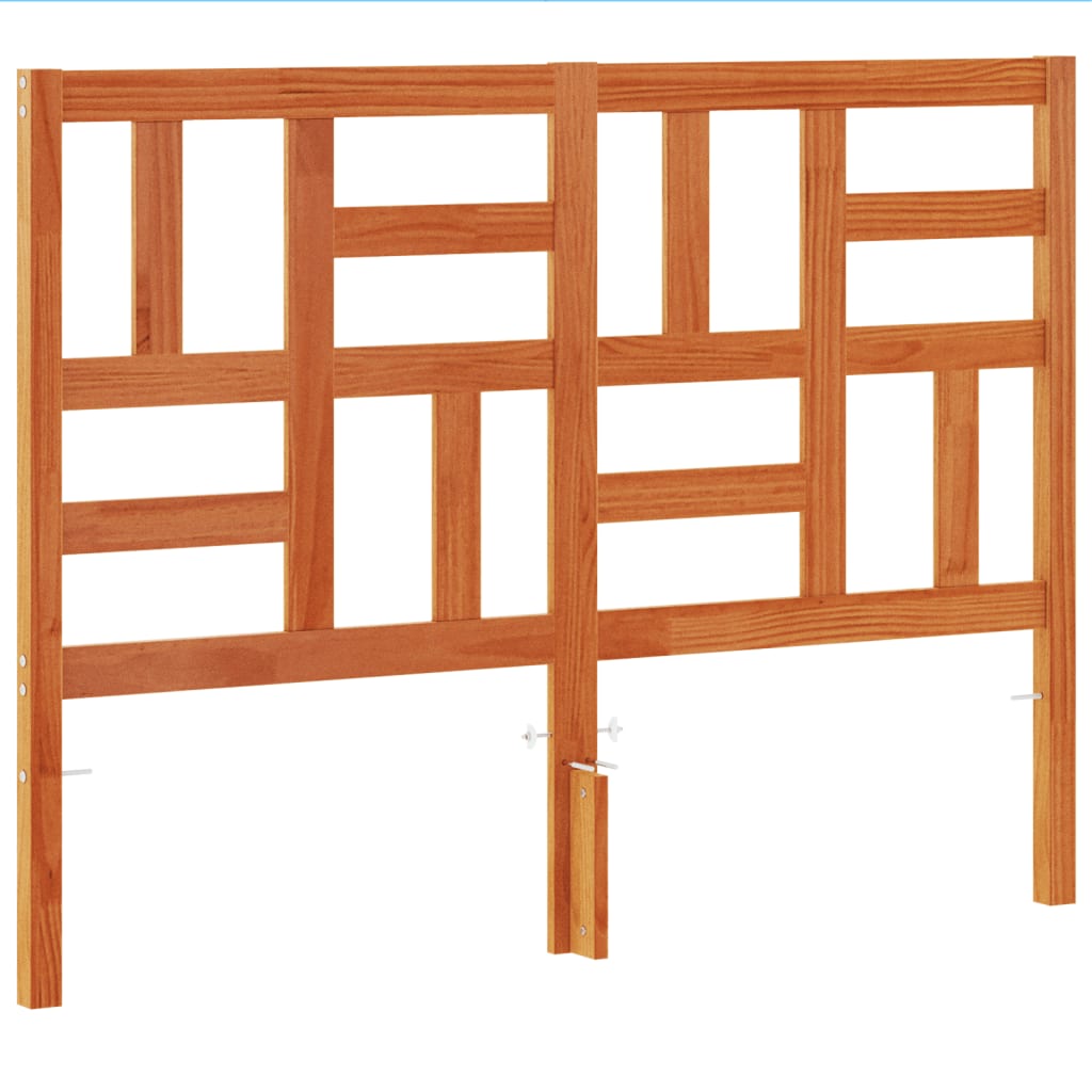 Vidaxl cabecero de cama madera maciza de pino marrón cera 160 cm
