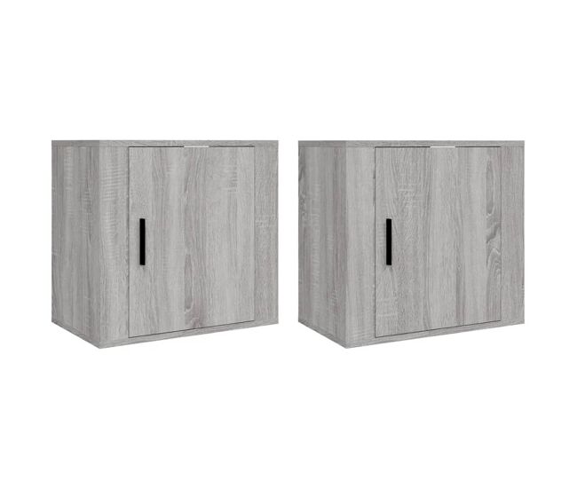 Vidaxl mesitas de noche de pared 2 uds gris sonoma 50x30x47 cm