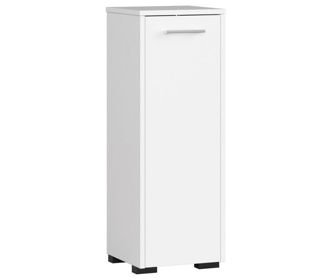 Armario de baño akord fin blanco 30 cm 1 puerta color blanco mate 2 estantes 30x30x82 cm