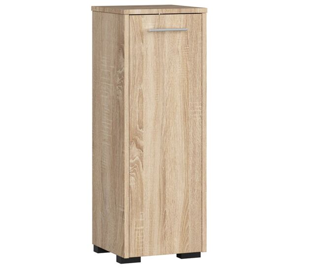 Armario de baño akord fin roble sonoma 30 cm 1 puerta color roble sonoma mate 2 estantes 30x30x82
