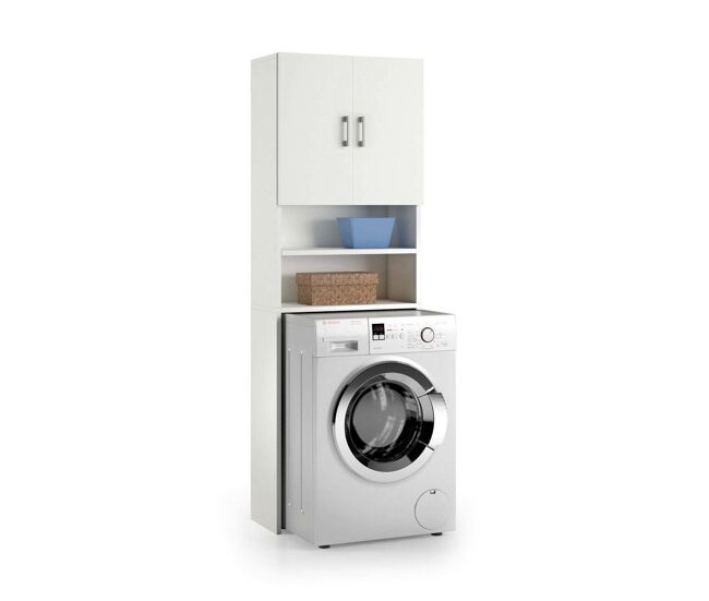 Armário multiuso com 2 portas com efeito madeira