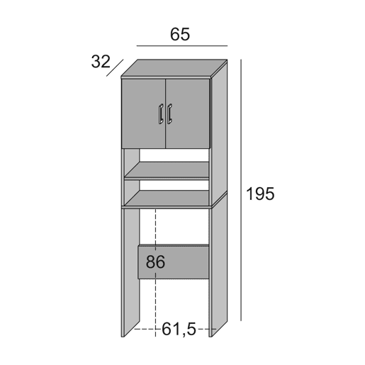 Armário multiuso com 2 portas com efeito madeira Armário multiuso com 2 portas com efeito madeira