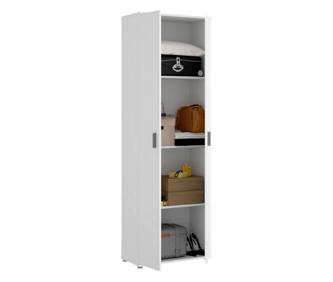 Armário multiuso com 2 portas com efeito madeira