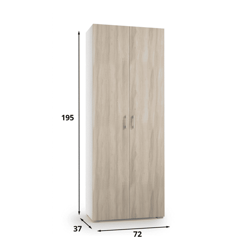 Armário multiuso com 2 portas com efeito madeira