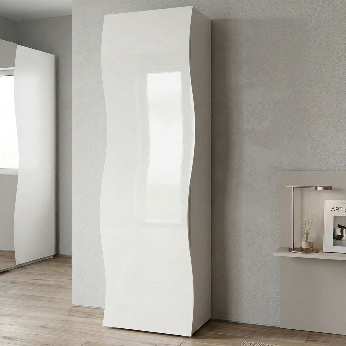 Armário multiuso com 1 porta efeito madeira