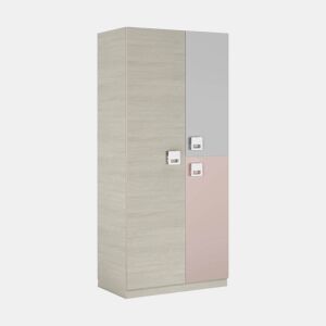 Armário de 3 portas com efeito madeira