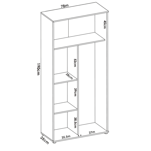 Armário multiuso com 2 portas com efeito madeira Armário multiuso com 2 portas com efeito madeira