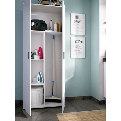 Armário multiuso com 2 portas com efeito madeira Armário multiuso com 2 portas com efeito madeira