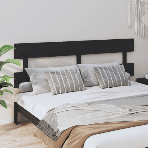 vidaXL Cabeceira de cama 184x3x81 cm pinho maciço preto vidaXL Cabeceira de cama 184x3x81 cm pinho maciço preto
