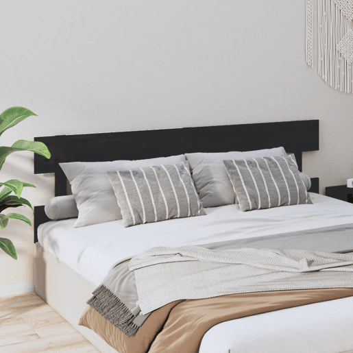 vidaXL Cabeceira de cama 184x3x81 cm pinho maciço preto vidaXL Cabeceira de cama 184x3x81 cm pinho maciço preto
