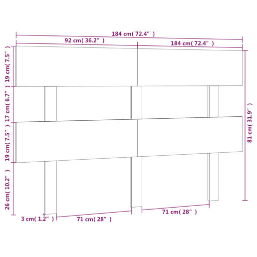 vidaXL Cabeceira de cama 184x3x81 cm pinho maciço preto vidaXL Cabeceira de cama 184x3x81 cm pinho maciço preto