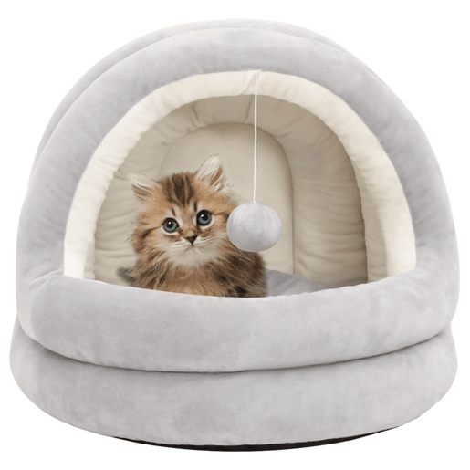 vidaXL Cama para gatos 50x50x45 cm cinzento e creme