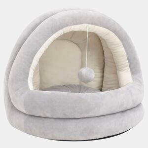 vidaXL Cama para gatos 40x40x35 cm cinzento e cor creme