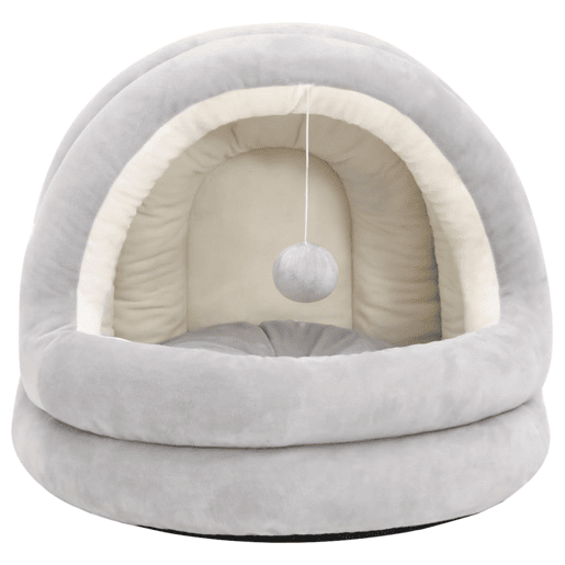 vidaXL Cama para gatos 40x40x35 cm cinzento e cor creme