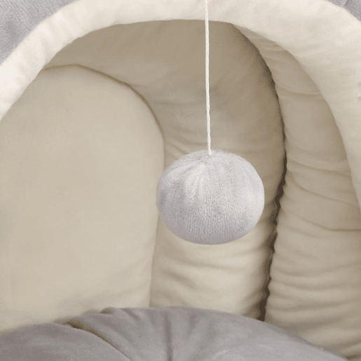 vidaXL Cama para gatos 40x40x35 cm cinzento e cor creme