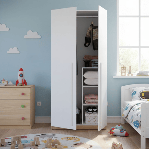 Armário 2 portas com efeito madeira