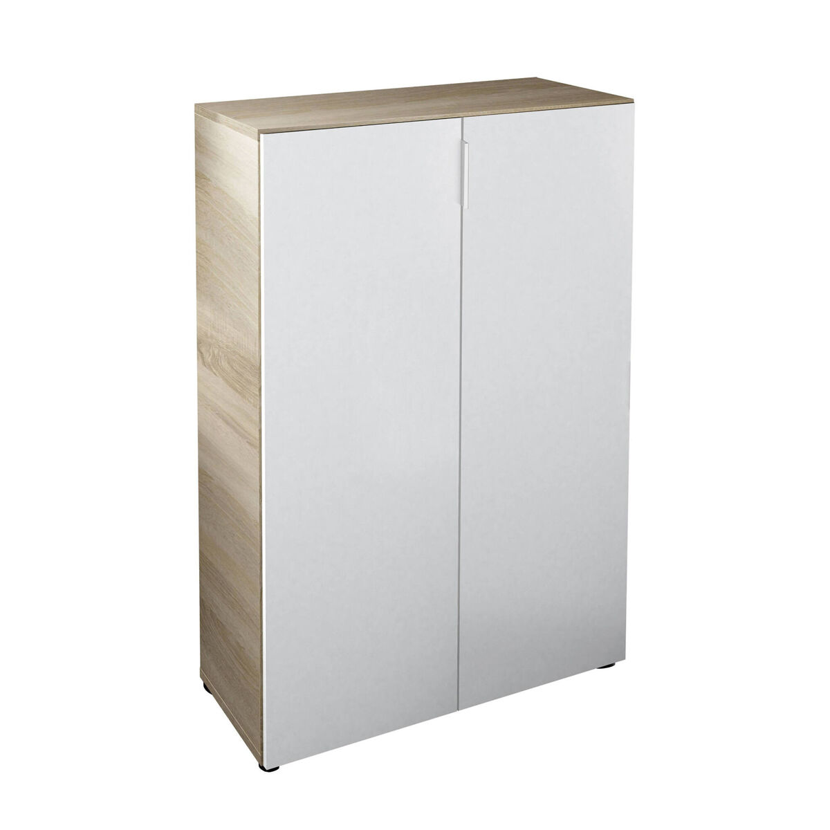 Armário multiuso com 2 portas com efeito madeira