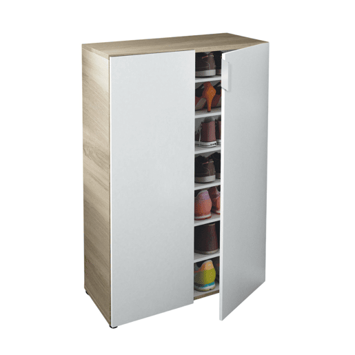 Armário multiuso com 2 portas com efeito madeira