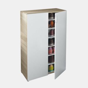Armário multiuso com 2 portas com efeito madeira