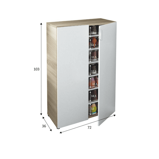 Armário multiuso com 2 portas com efeito madeira