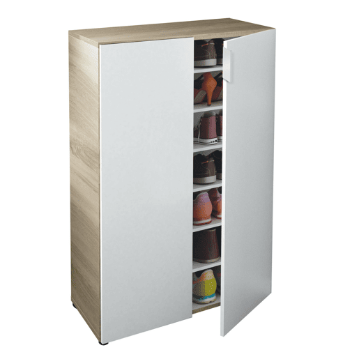 Armário multiuso com 2 portas com efeito madeira