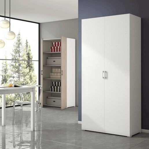 Armário multiuso com 2 portas com efeito madeira Armário multiuso com 2 portas com efeito madeira