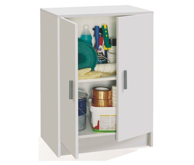 Armário multiuso com 2 portas com efeito madeira