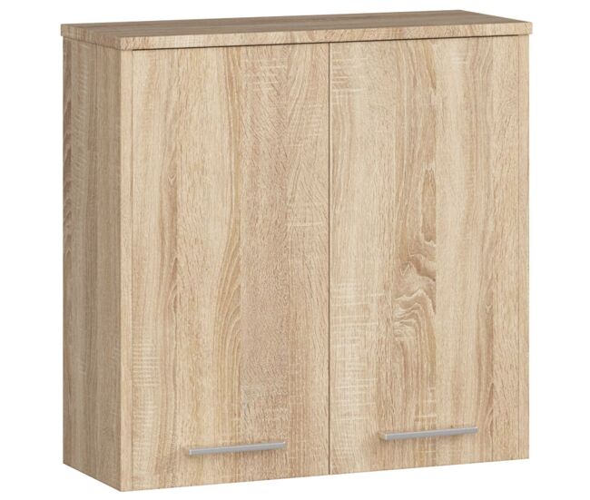 Armario colgante de baño akord fin roble sonoma de 60 cm con 2 puertas color roble sonoma mate 2 estantes 60x22,5x60 cm