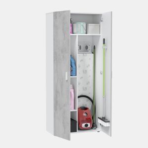 Armário multiuso com 2 portas com efeito madeira