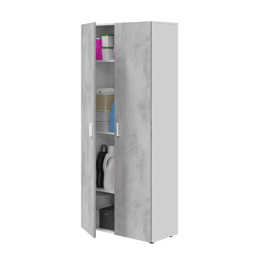Armário multiuso com 2 portas com efeito madeira