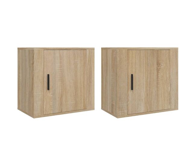 Vidaxl mesitas de noche de pared 2 uds color roble sonoma 50x30x47 cm