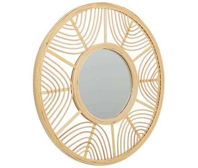 Espejo de pared alexandra house living natural bambú ratán 55 x 2 x 55 cm
