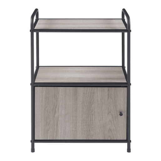 Mesa de apoio Gulen com prateleira metálica em MDF 60x43x33cm - PretoCarvalho en.casa