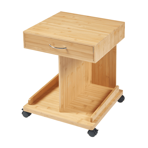 Mesa de apoio Jokkmokk com rodas bambu 57x43x43cm - Natural en.casa